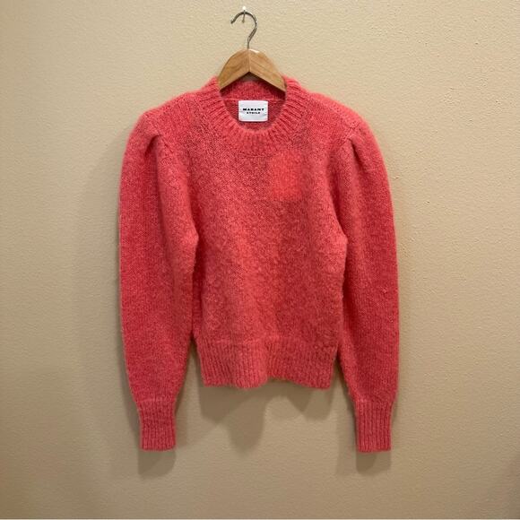NWT Marant Etoile Pink Coral Mohair Wool Pullover Esmee Sweater 36 Medium - Picture 11 of 15